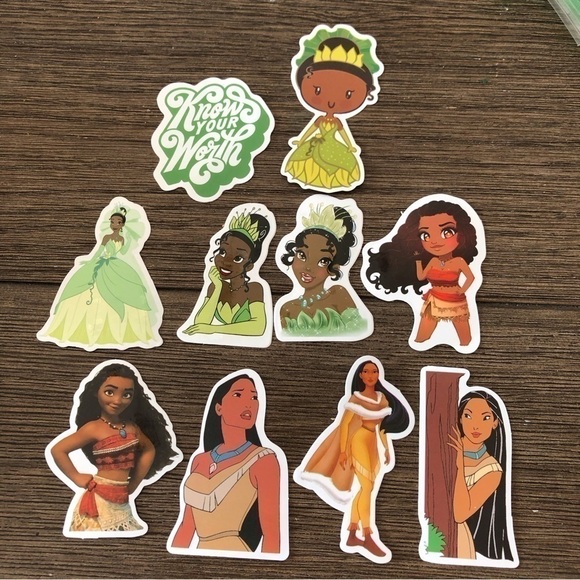 Disney Other - Disney Sticker pack: Tiana, Moana, and Pocahontas
